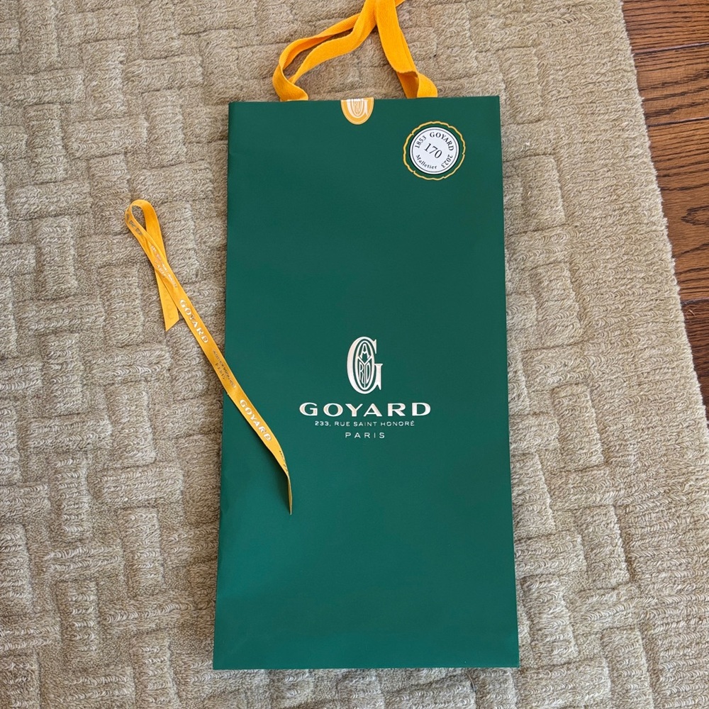Goyard Deep Green Shopping Bag with Yellow Ribbon Handles